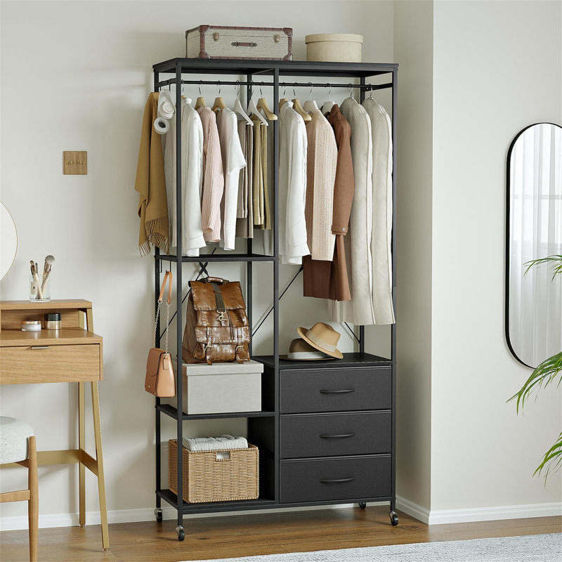 84cm Rolling Clothing Rack, Black