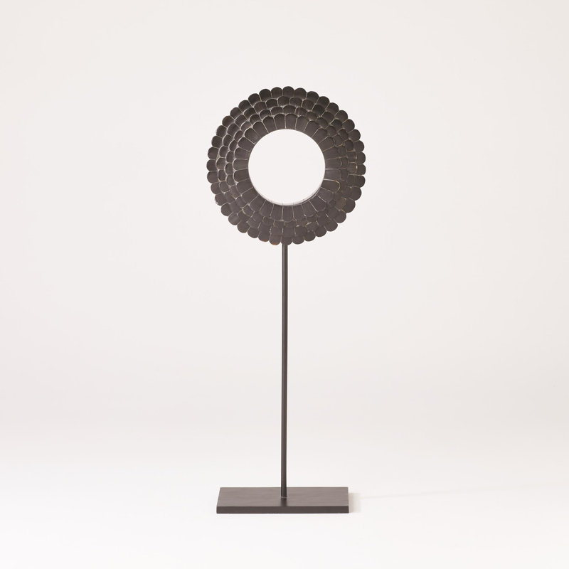 Four Layer Horn Scalloped Mounted Ring, 22.5" H x 9" W x 4" D