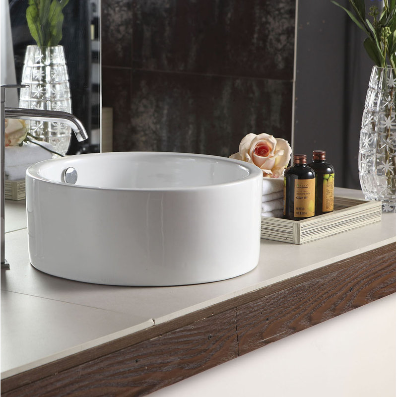 Barclay Sheridan 16.37'' White Vitreous China Circular Bathroom Sink with Overflow