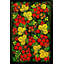 Tapis décoratif tissé à motif floral noir lavable-1344012658