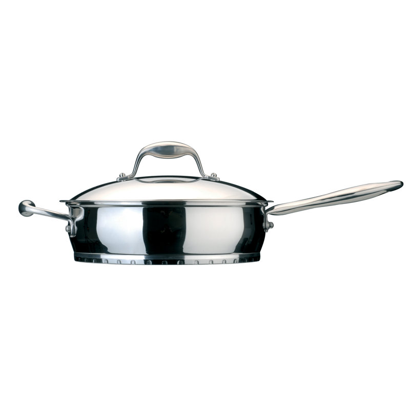 Essentials 9.5" 18/10 SS Cov Deep Skillet 2.6Qt, Zeno