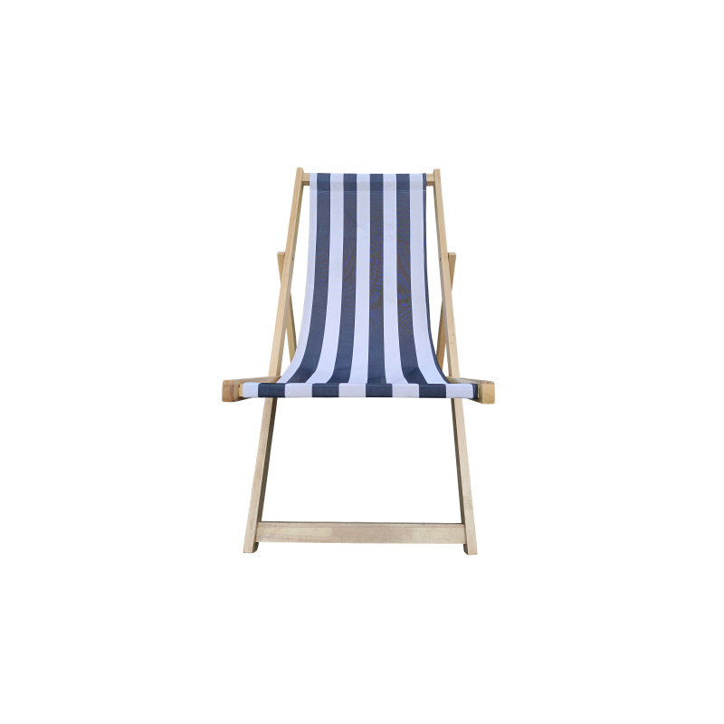 populus wood sling chair blue Stripe Broad blue Stripe (color: Dark blue) folding chaise lounge
