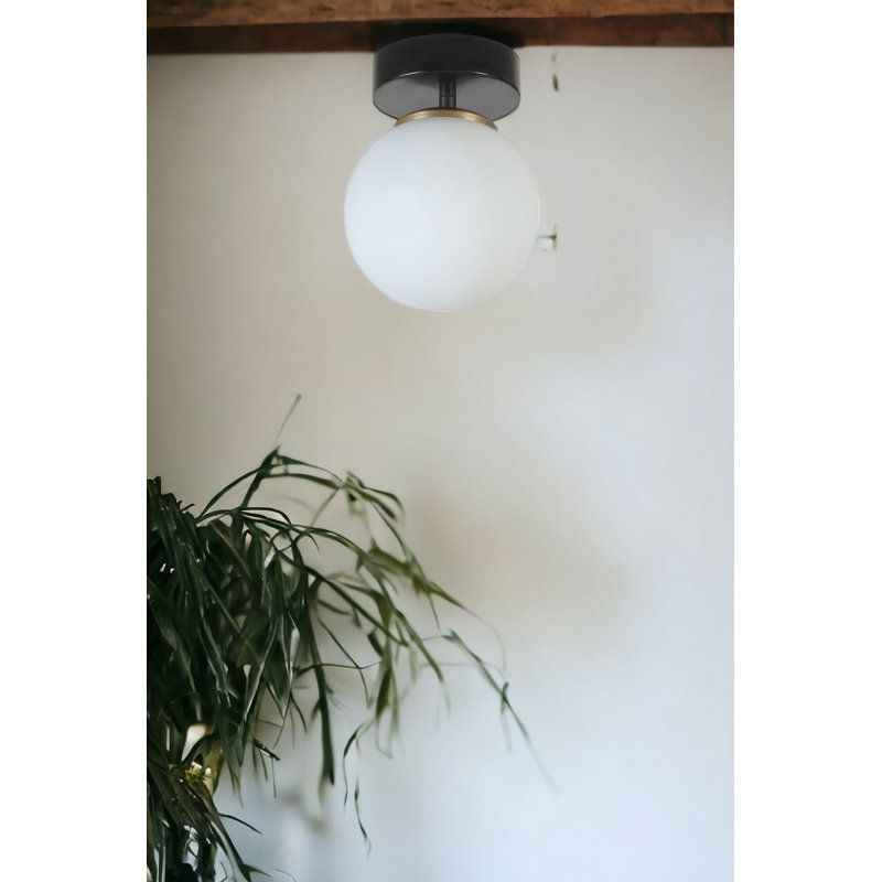 Lustre élégant en métal, noir et blanc, 5,9 po de diamètre x 7,9 po de hauteur | Douille E27, 40 W maximum | Luminaire élégant pour le salon, la salle à manger et le vestibule | Conception durable IP20