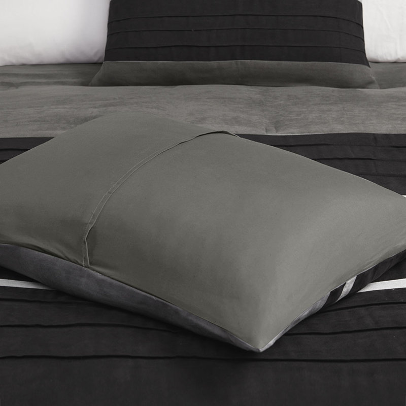 Ensemble d'édredon 7 pièces Palmer, Édredon de grande taille et 6 pièces supplément, Gris