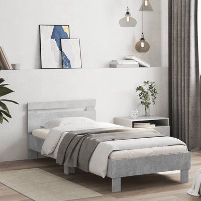 17 Stories Bed Frame With Headboard And LED Small Double
