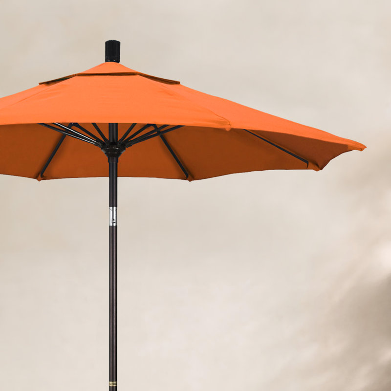 Parasol de marché 7,5 pi Brent, Toile Sunbrella® tangerine, Noir, noir, noir, noir