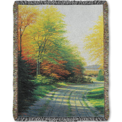 Woven Throw Blanket, Autumn Countryside by Charles White