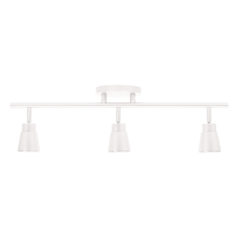 Solo 24" White Aluminum 3-Light LED Fixed Rail with Dimmable Heads