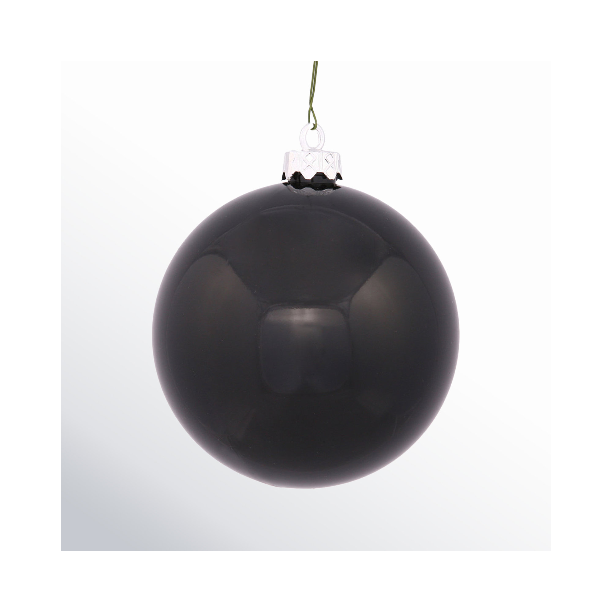 Holiday Décor Ball Ornament, Black, 3" H x 3" W x 3" D