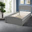 Lit plateforme gris avec lit gigogne extensible