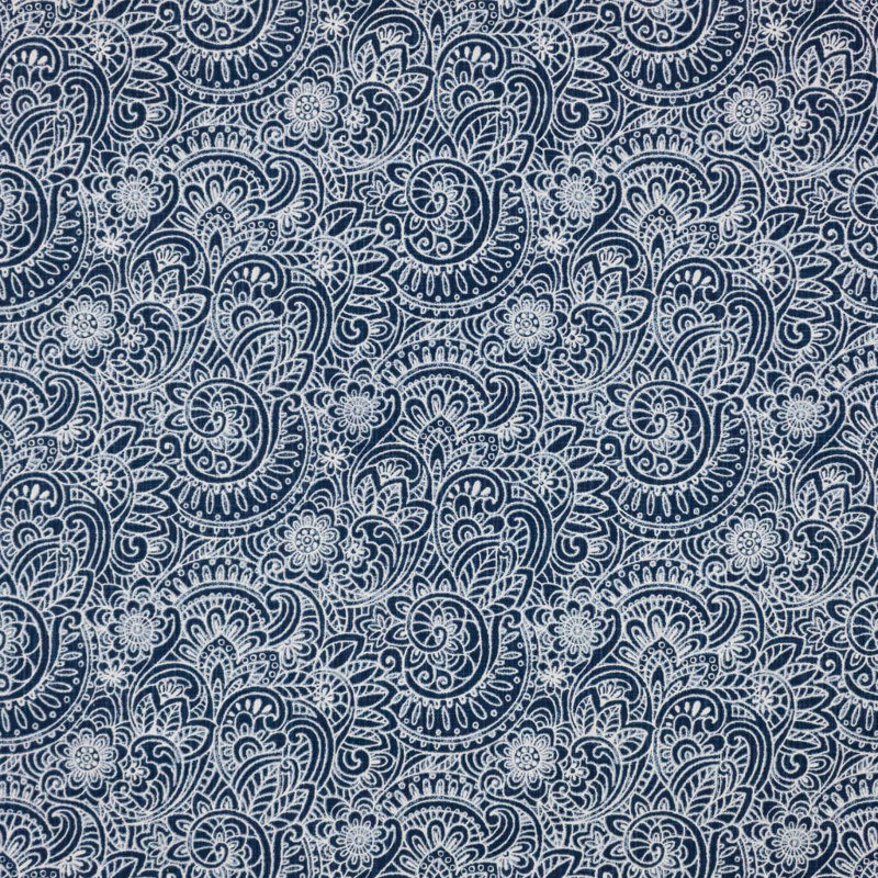 Flower Power 100% Cotton Fabric, Cobalt