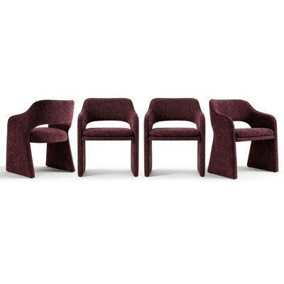 19" Seat Height Upholstered Fabric Dining Armchair