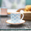 Nicola Spring - Hand-Printed Espresso Cup & Saucer Set - 65ml - Blue-50946708
