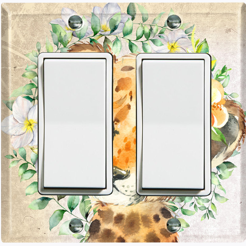 Plaque murale à bascule mignonne avec couronne de fleurs