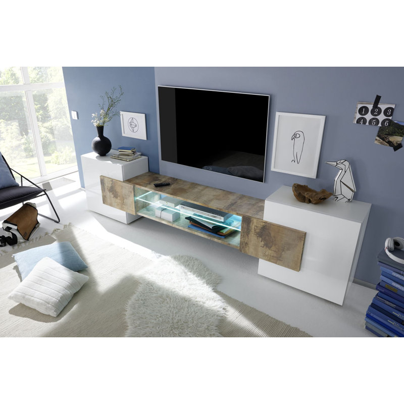 Emilee TV Stand, White/Pear
