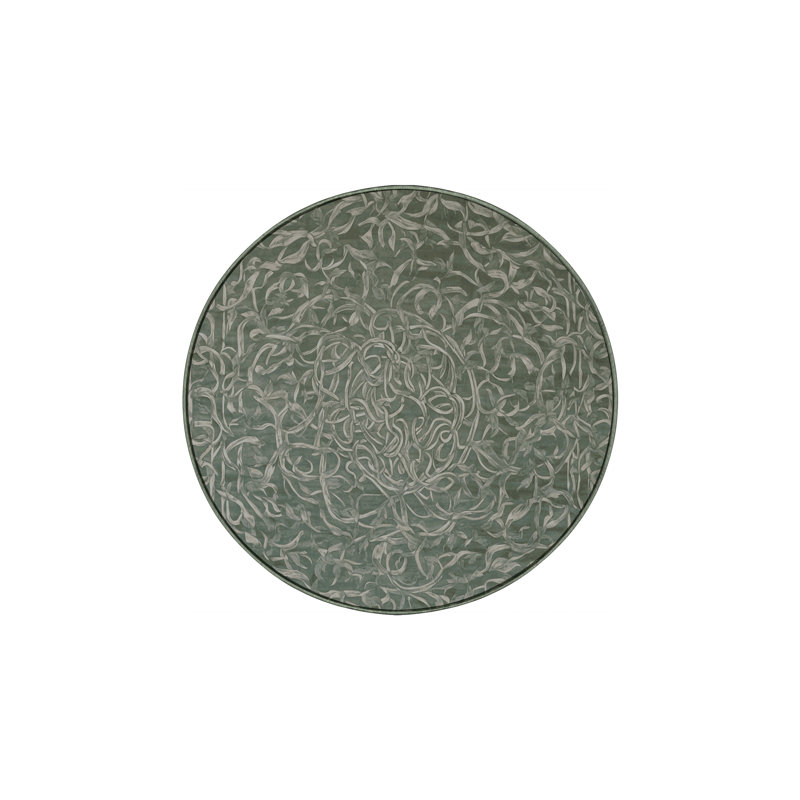 Tapis vert soyeux et moelleux, Rond 8 pi