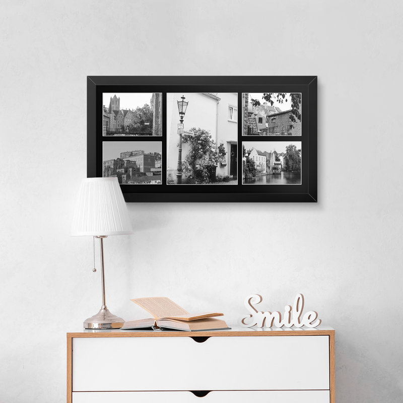 Wood Collage Picture Frame Displaying 8x10 & 5x7 Opening Photos