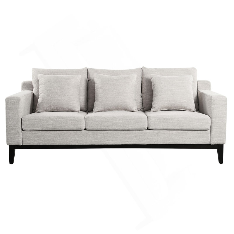 Comfy 3-Seat Upholstered Sofa, Gray