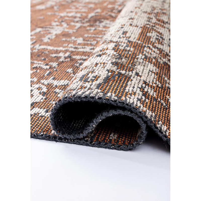 Amieleigh Abstract Hand Loom Indoor / Outdoor Area Rug, Rectangle 6'6" x 9'10"