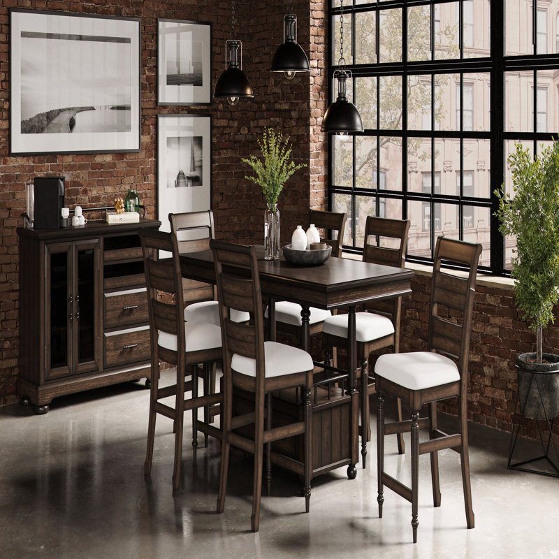 Deep Coffee Counter Height Dining Table