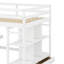 Lit mezzanine double avec bureau intégré, tablettes et tiroirs de rangement
