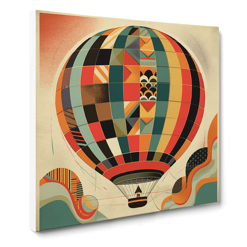 Hot Air Balloon Constructivism - Wrapped Canvas