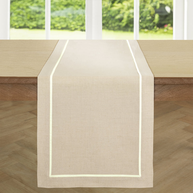 100% Pure Linen Table Runner -kensington, Natural, 72" x 14"