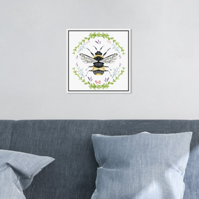Animals Pastel Bumblebee Insects  Painting Print on Canvas