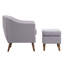 Chaise d'appoint rembourrée en lin avec repose-pieds en bois d'hévéa Arlaith-490469265