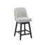Ensemble de 2 tabourets de bar pivotants de 26 po avec pieds en bois massif, tabourets de bar de style campagne moderne pour îlot de cuisine et comptoir, tissu performance gris clair-66308472