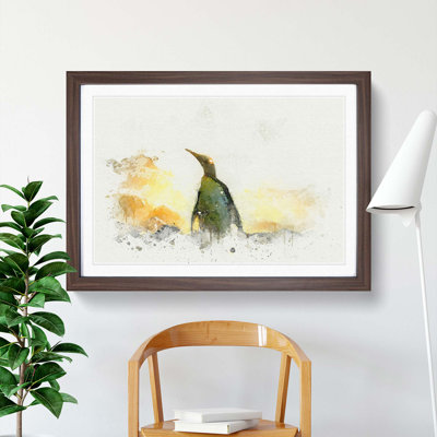 King Penguin in Abstract - Framed Print