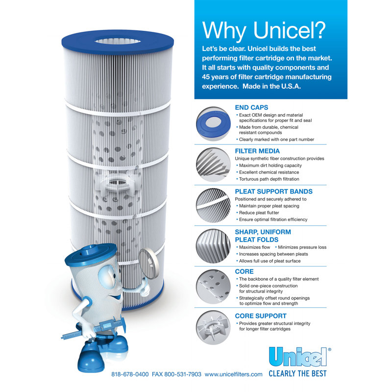 Unicel C-7494 131 Sq. Ft. Swimming Pool And Spa Replacement Filter Cartridge
