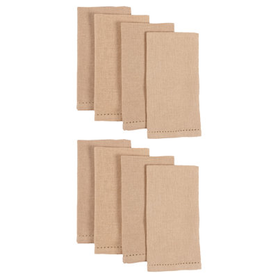 Winston Porter Fete Linen Blend Hemstitch Set Of 8 Napkins