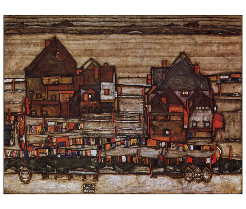 Egon Schiele - No Frame Painting on Wood, 60cm H x 80cm W x 1.8cm D