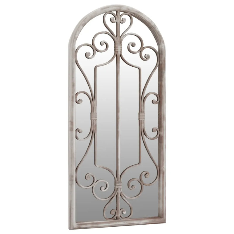 Abdourahman Metal Flat Wall Mirror, Sand, 100cm H x 45cm W