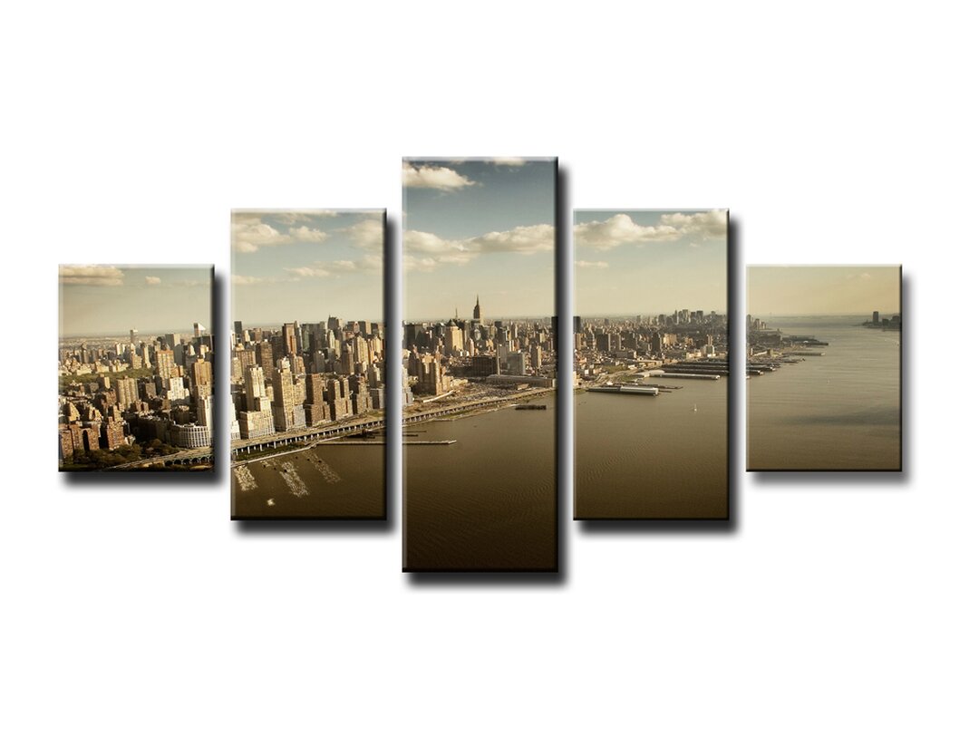 5-tlg. Leinwandbilder-Set New York Skyline