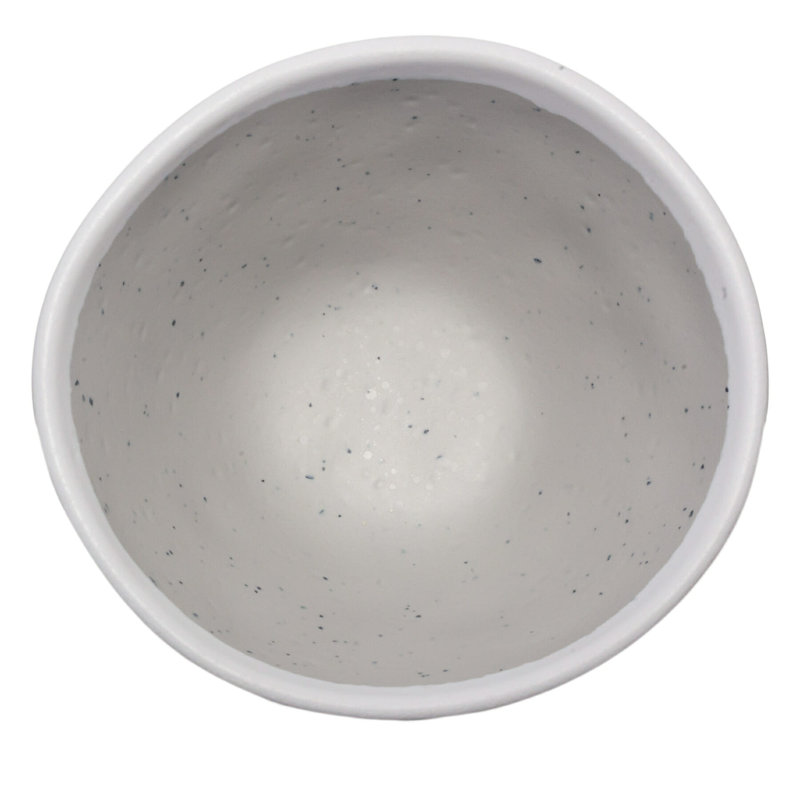 GET Bol à salade / soupe de 10 onces en mélamine de style poterie, émaillé, crème (ensemble de 12), Gris