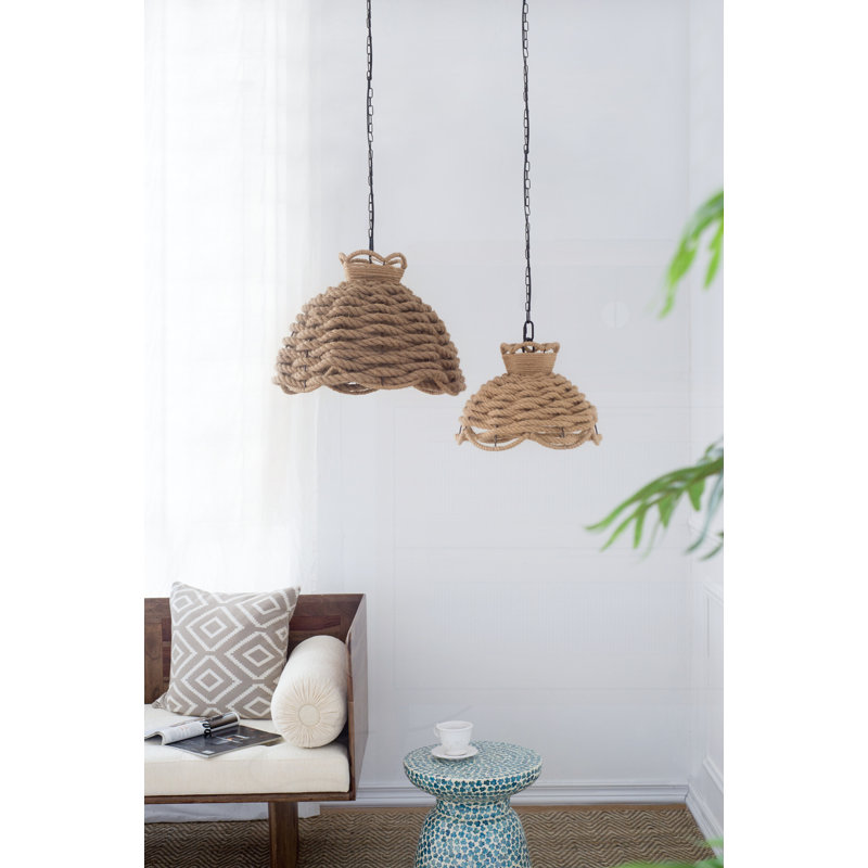 Lampes de table modernes, H 13 po x l 18 po x P 18 po, Corde, Brun, Brown