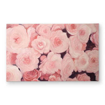 Pink Flower Field Door Mat - Romantic Indoor Outdoor Decor