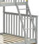 Lit superposé simple au-dessus de double en bois gris, équipé et doté de caractéristiques, construction en pin robuste, peut être divisé en deux pour plus de commodité, pas de sommier nécessaire, rampe supérieure - protection de la longueur, bas