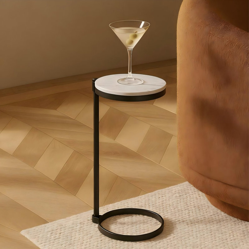 Table ronde en verre trempé Alto Martini, Noir