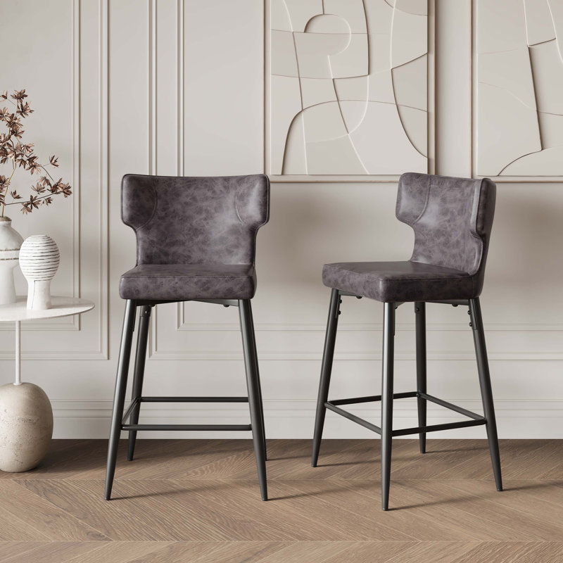 Dejon Bar Stools Set of Two, Gray