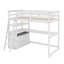 Lit mezzanine simple avec bureau et tablettes-980139248
