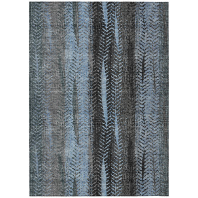Tapis intérieur lavable 8 pi x 10 pi bleu gris et gris anthracite