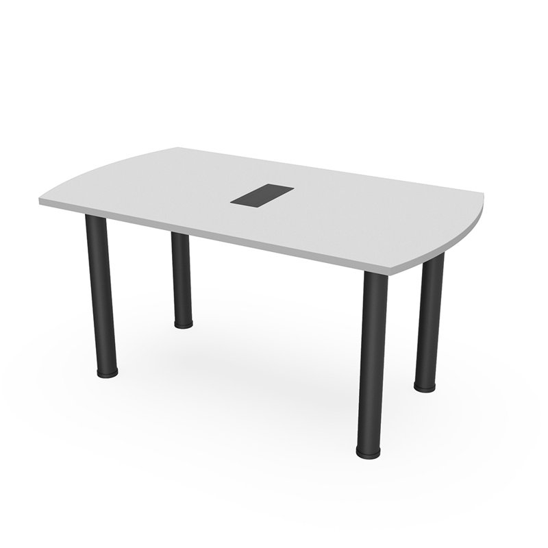 Table de conférence Arc, Noir mat, L 72 po x l 36 po, Brouillard gris