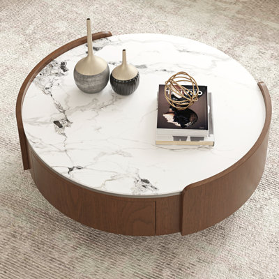 Table basse et table de cocktail avec rangement, table moderne en bois MDF de 89 cm (35 pouces) pour la maison