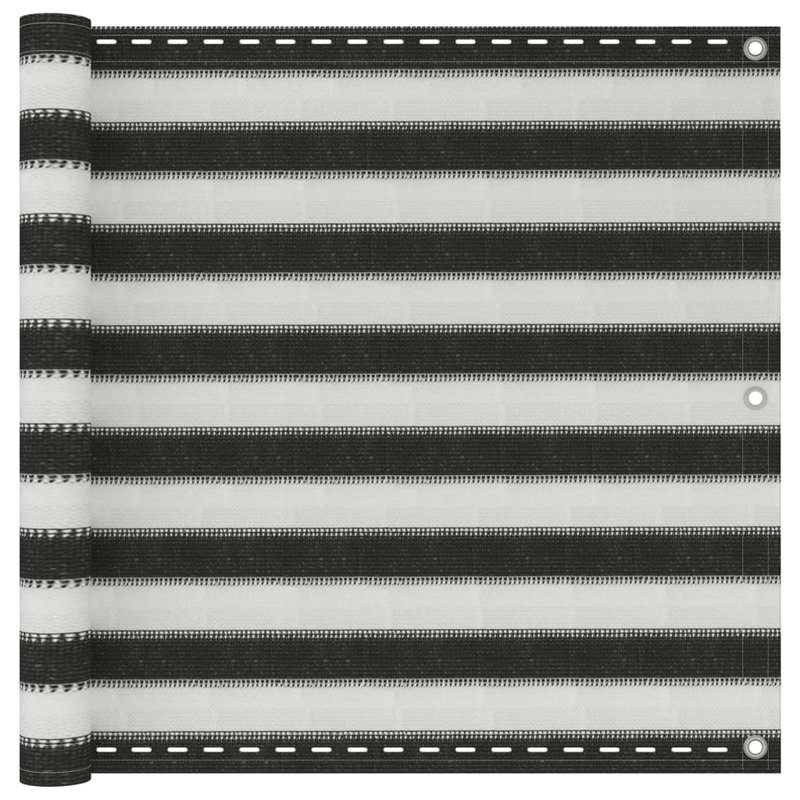 Écran de balcon en PEHD Vidaxl, L 118,1 po x P 35,4 po, Blanc / anthracite