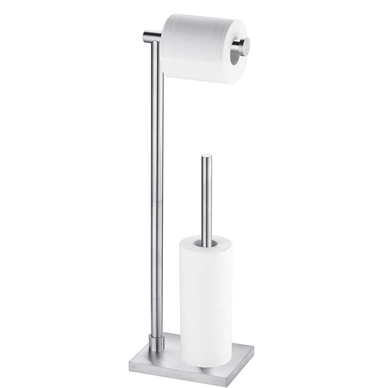 Porte-papier hygiénique sur pied, Argent