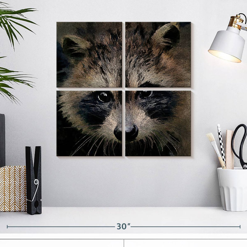 Brampt Racoon, 18" H x 18" W