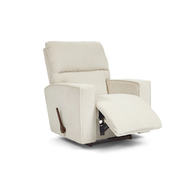 Maddox Rocking Recliner, Cream Polyester